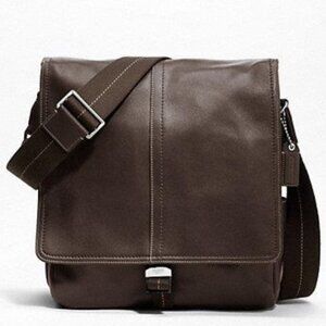 2011 COACH • Lenox Brief Brown Leather Messenger Journalist Crossbody • 70105